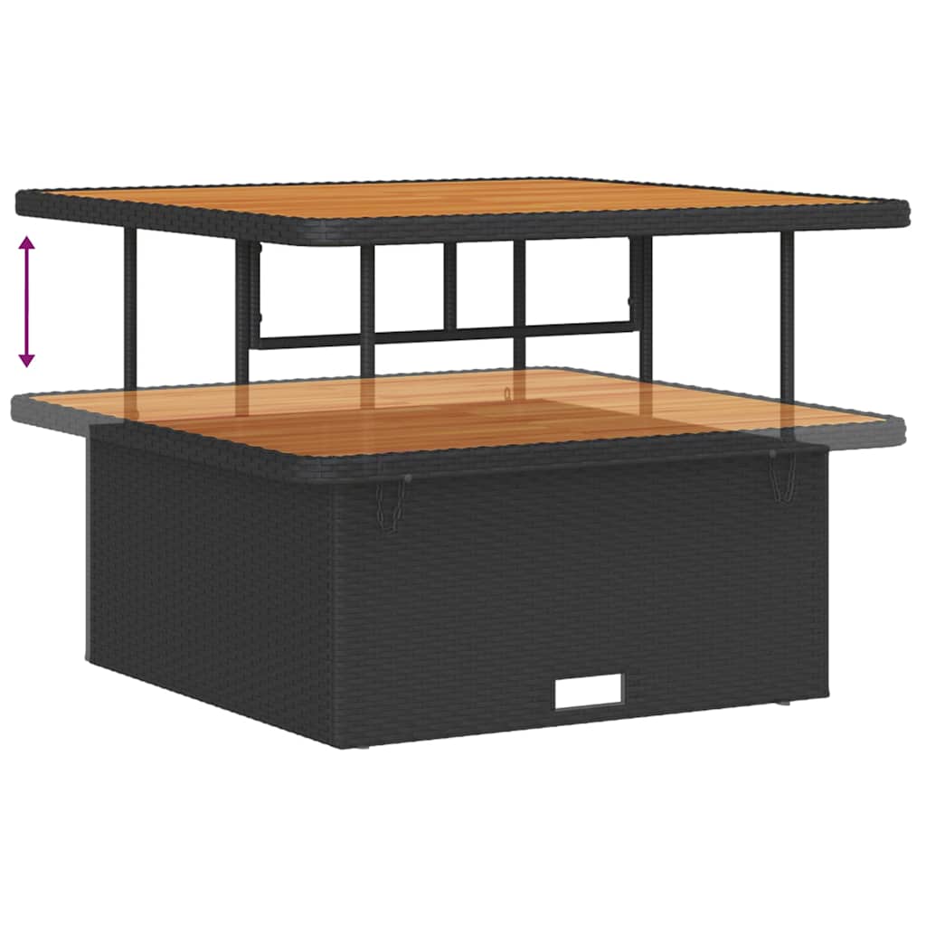 Havesofa Sæt med pude 11 pcs Sort og Cream polyrattan