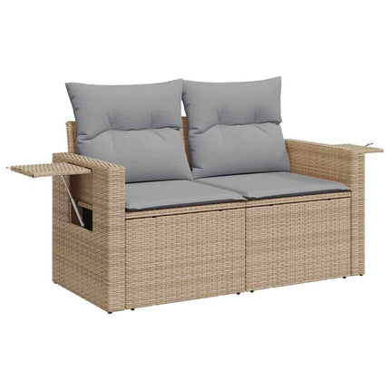 Havesofa Sæt 9 stk. 6-Antal sæder Beige og lys grå polyrattan