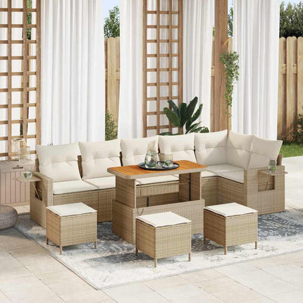 Havesofa Sæt 12 stk. Beige og creme polyrattan