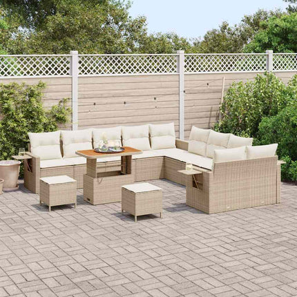 Havesofa Sæt 13 stk. Beige polyrattan