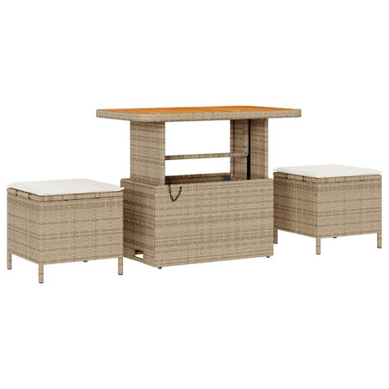 Havesofa Sæt 13 stk. Beige polyrattan