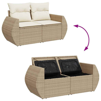 Havesofa Sæt 8 stk. 5-Antal sæder Beige og creme polyrattan
