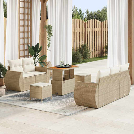 Havesofa Sæt 8 stk. 5-Antal sæder Beige og creme polyrattan