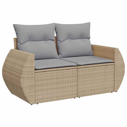 Havesofa Sæt 8 stk. 7-Antal sæder Beige og lys grå polyrattan