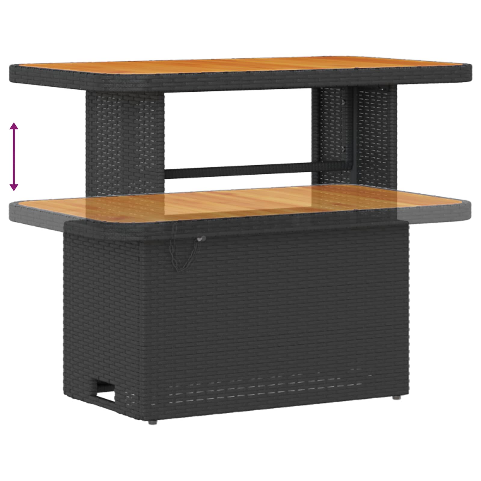 Havesofa Sæt med pude med opbevaring 8 pcs Sort Poly Rattan