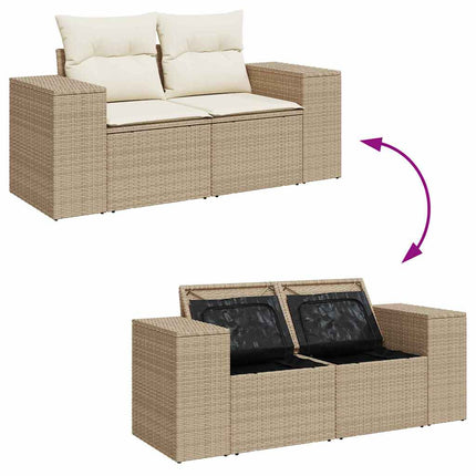 Havesofa Sæt Beige og creme Poly Rattan