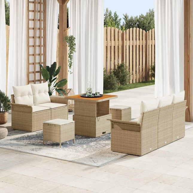 Havesofa Sæt 8 stk. 7-Antal sæder Beige og creme