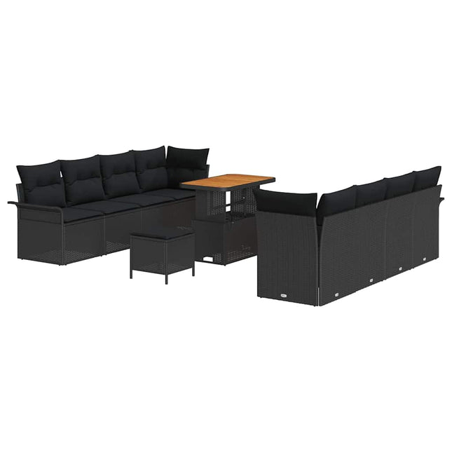 Havesofa Sæt med pude med opbevaring Sort 90 x 55 x 71 cm