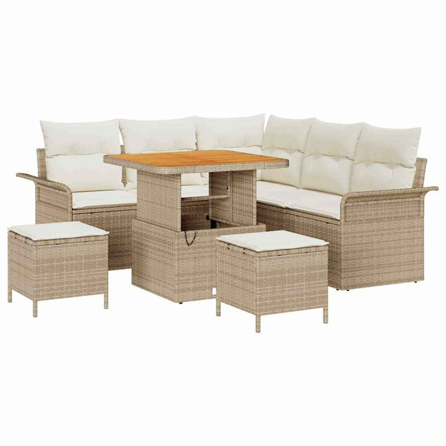 Havesofa Sæt 8 stk. 7-Antal sæder Beige og creme