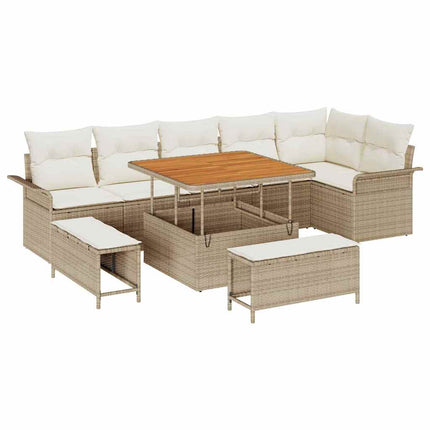 Havesofa Sæt 9 stk. 8-Antal sæder Beige og creme