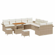 Havesofa Sæt med pude med opbevaring 13 pcs Beige og creme