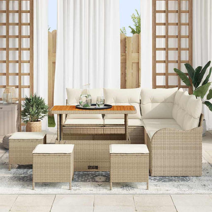 Havesofa Sæt 9 stk. 8-Antal sæder Beige og creme