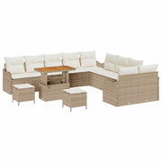 Havesofa Sæt med pude med opbevaring 13 pcs Beige og creme