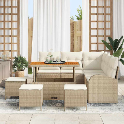 Havesofa Sæt 9 stk. 8-Antal sæder Beige og creme