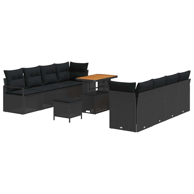 Havesofa Sæt med pude med opbevaring Sort 90 x 55 x 71 cm