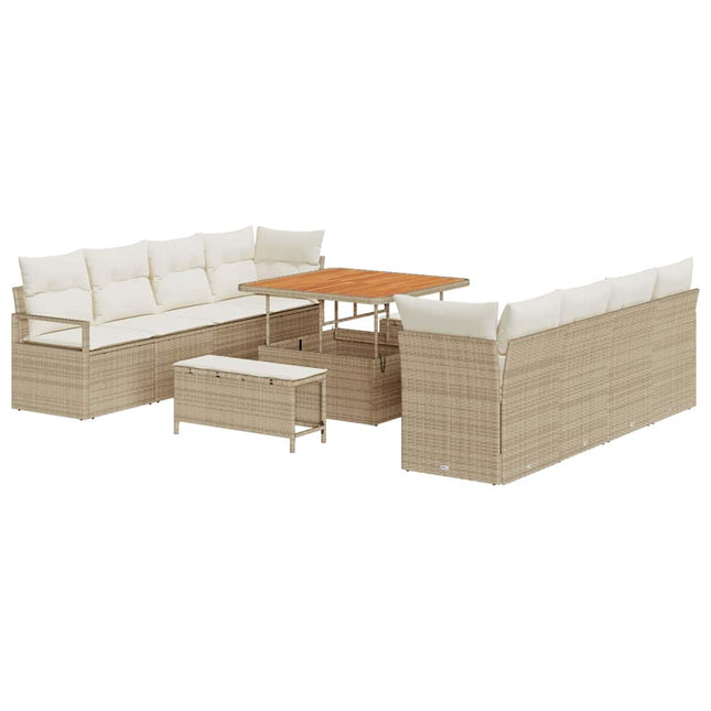 Havesofa Sæt med pude med pude Beige og creme 100 x 100 x 71 cm