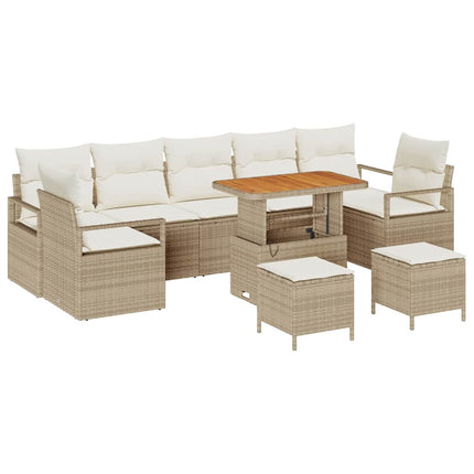 Havesofa Sæt 10 stk. 9-Antal sæder Beige og creme