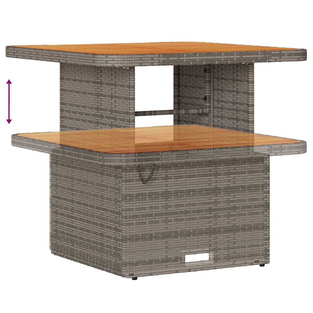 Havesofa Sæt 8 pcs Grå Polyrattan, stål og massivt akacietræ