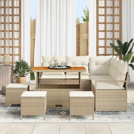 Havesofa Sæt 9 stk. 8-Antal sæder Beige og creme