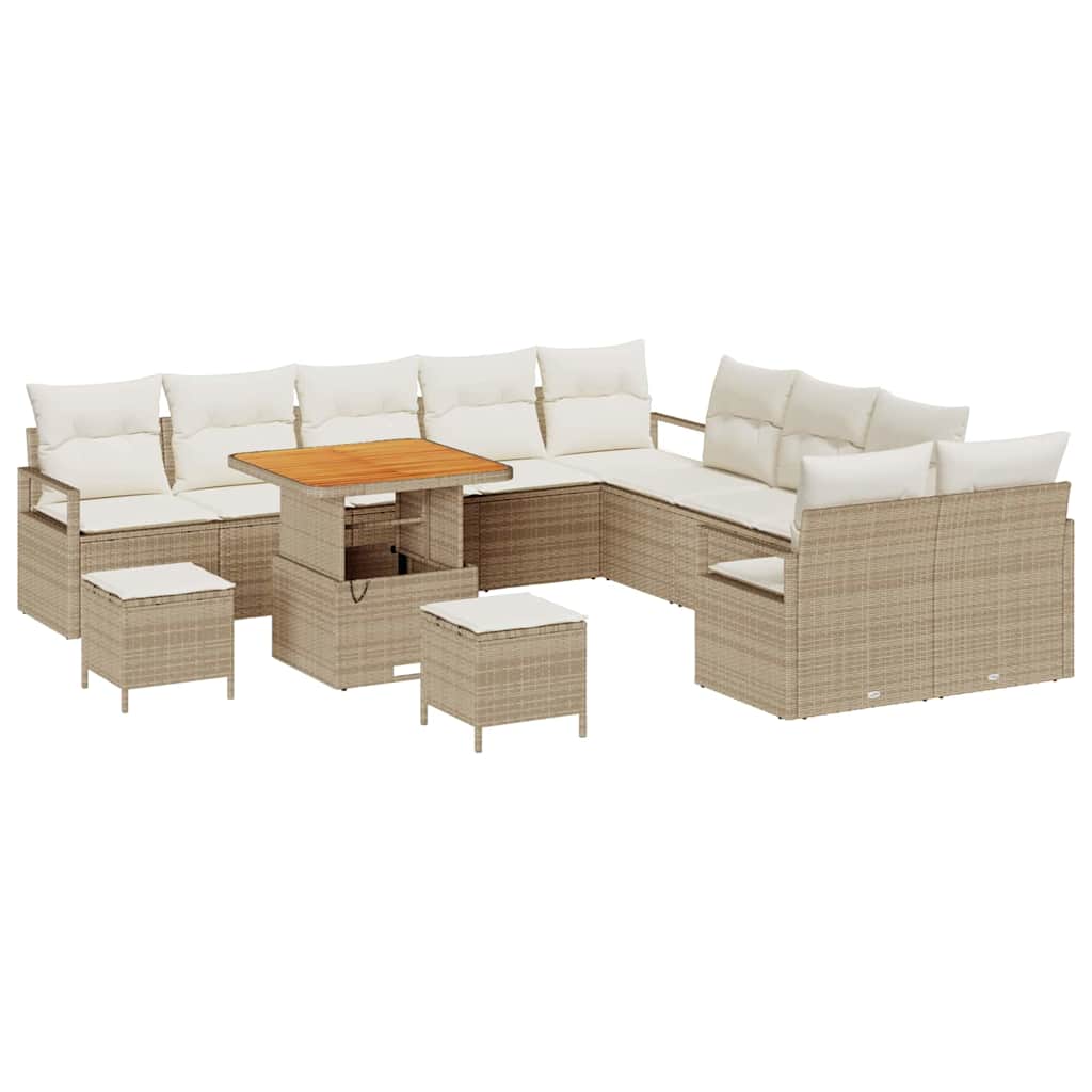 Havesofa Sæt med pude 13 pcs Beige og creme 80 x 80 x 71 cm