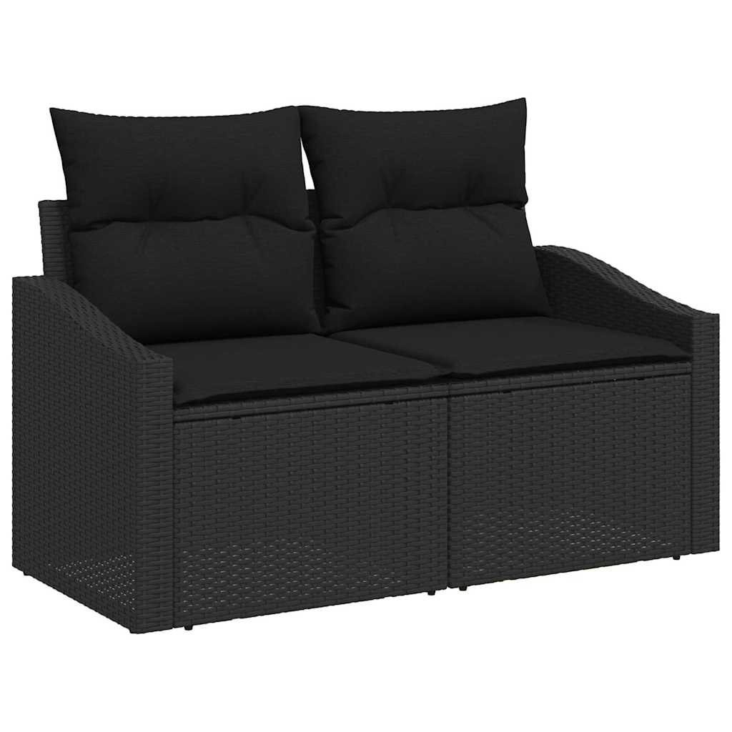 Havesofa Sæt med pude med pude 11 pcs Sort 80 x 80 x 71 cm
