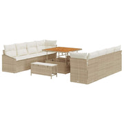 Havesofa Sæt med pude med opbevaring 11 pcs Beige og creme