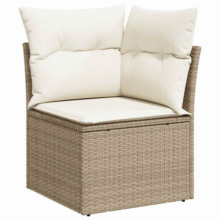 Havesofa Sæt 8 stk. 7-Antal sæder Beige Poly rattan