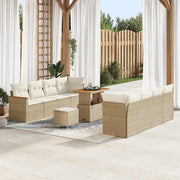 Havesofa Sæt med pude 12 pcs Beige polyrattan