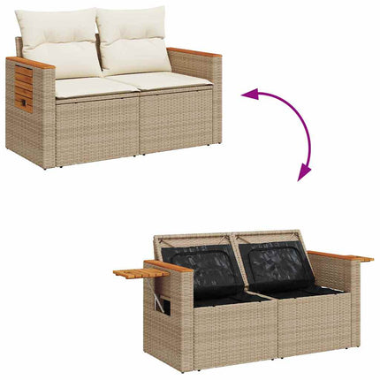 Havesofa Sæt 10 stk. 7-Antal sæder Beige og creme polyrattan