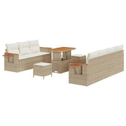 Havesofa Sæt med pude 13 pcs Beige og creme polyrattan