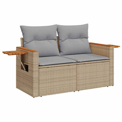 Havesofa Sæt 9 stk. 8-Antal sæder Beige og lys grå polyrattan