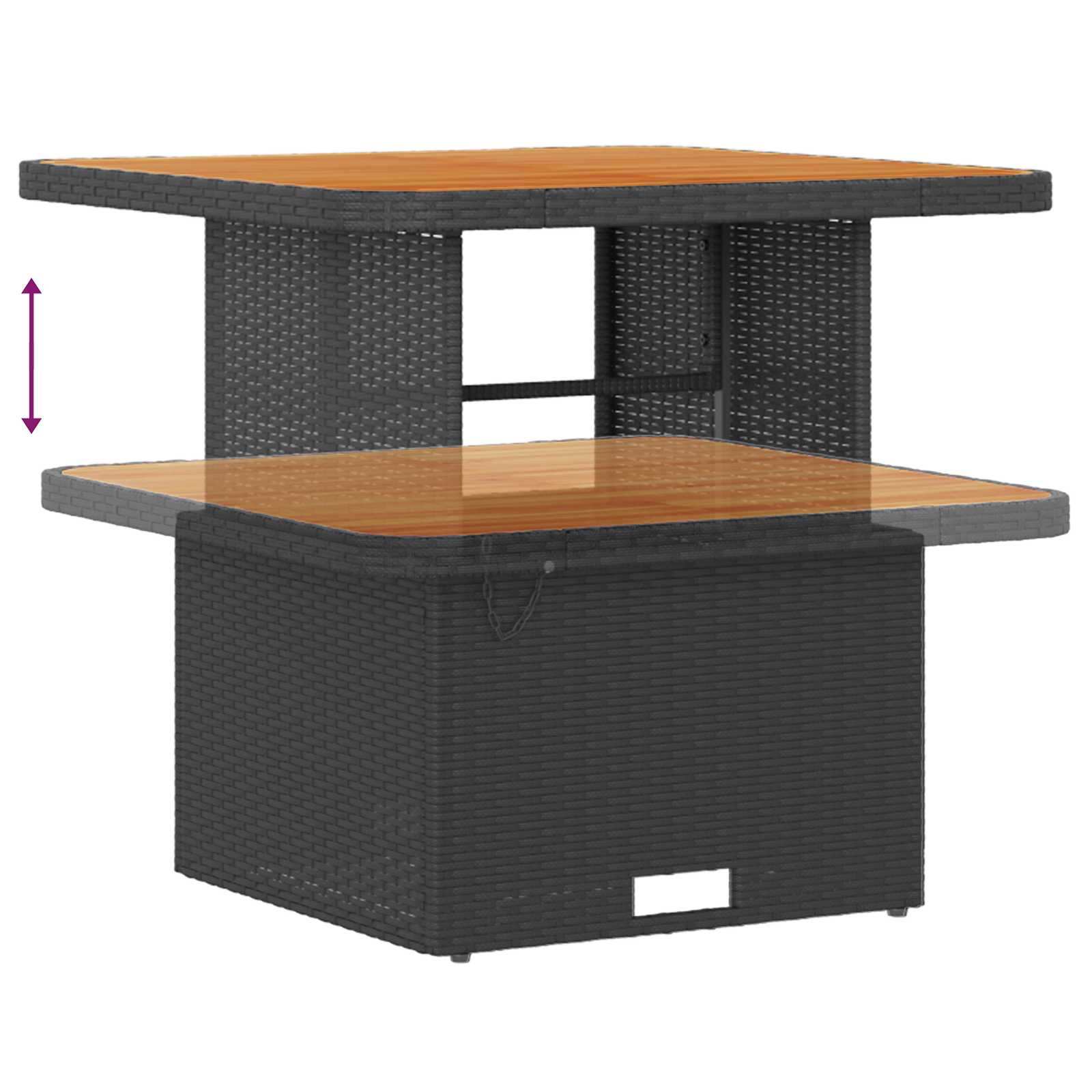 Havesofa Sæt med pude 13 pcs Sort polyrattan