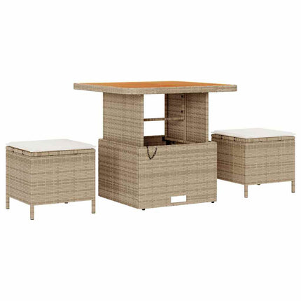 Havesofa Sæt 13 stk. 9-Antal sæder Beige og creme polyrattan