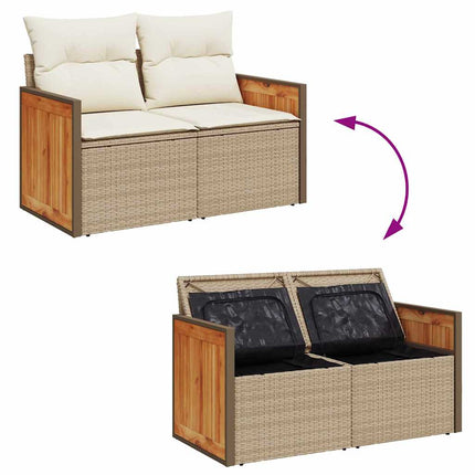 Havesofa Sæt 11 stk. 8-Antal sæder Beige og creme polyrattan