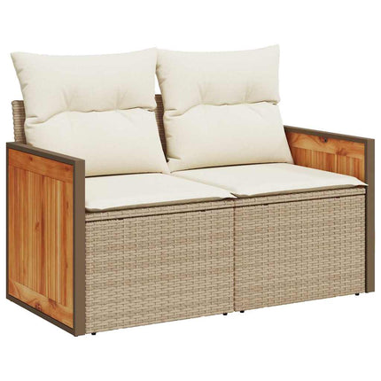 Havesofa Sæt 9 stk. 6-Antal sæder Beige og creme polyrattan