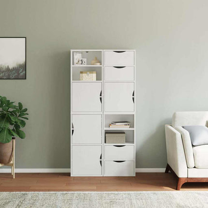 sidekabinetter 4 stk ODDA 40x24x79 cm massivt fyrretræ hvid