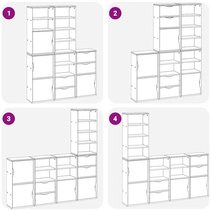 sidekabinetter 5 stk ODDA 40x24x79 cm massivt fyrretræ