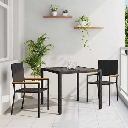 Have Spisebordssæt 3 stk. Sort polyrattan