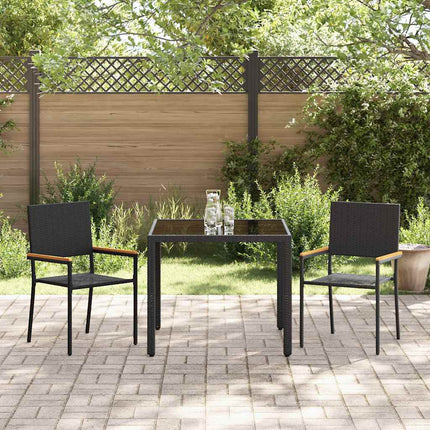 Have Spisebordssæt 3 stk. Sort polyrattan