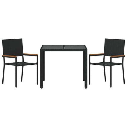 Have Spisebordssæt 3 stk. Sort polyrattan