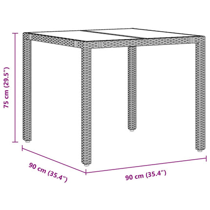 Have Spisebordssæt 3 stk. Sort polyrattan