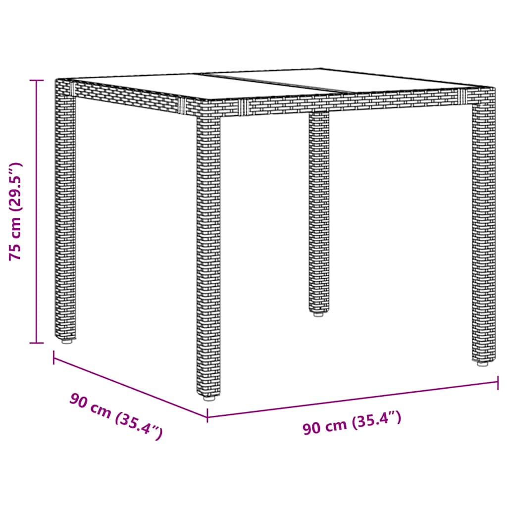 Have Spisebordssæt 3 pcs Sort polyrattan