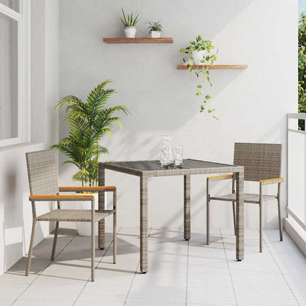 Have Spisebordssæt 3 pcs Grå polyrattan