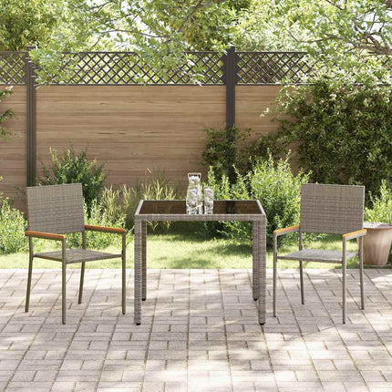 Have Spisebordssæt 3 pcs Grå polyrattan