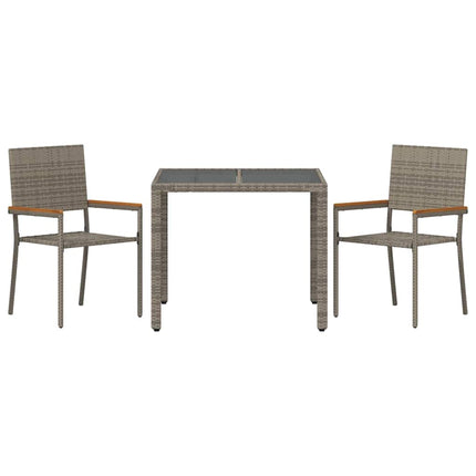 Have Spisebordssæt 3 pcs Grå polyrattan