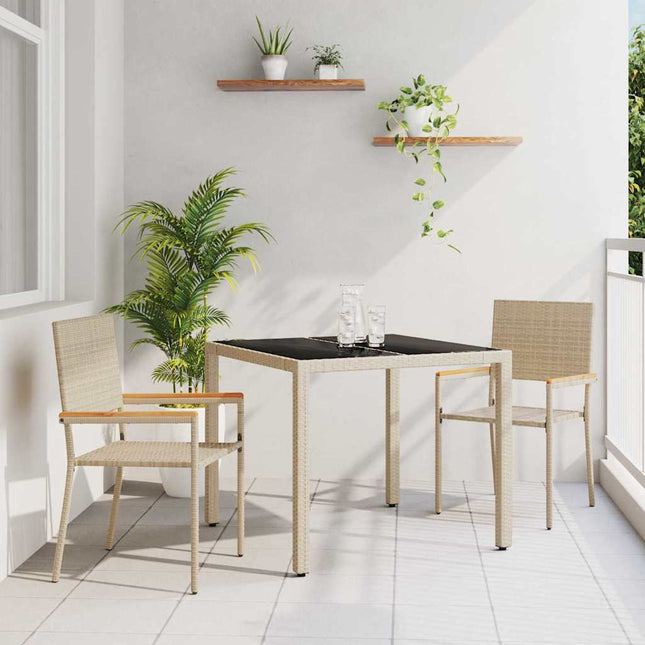 Have Spisebordssæt 3 stk. Beige polyrattan
