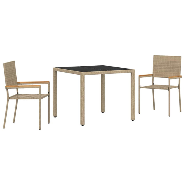 Have Spisebordssæt 3 stk. Beige polyrattan