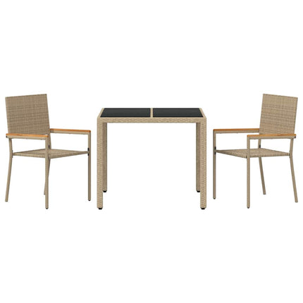 Have Spisebordssæt 3 pcs Beige polyrattan