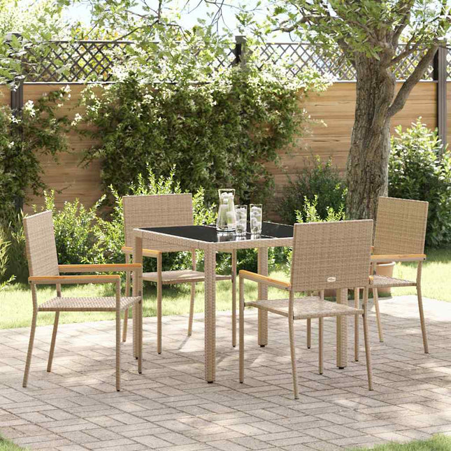 Have Spisebordssæt 5 stk. Beige polyrattan