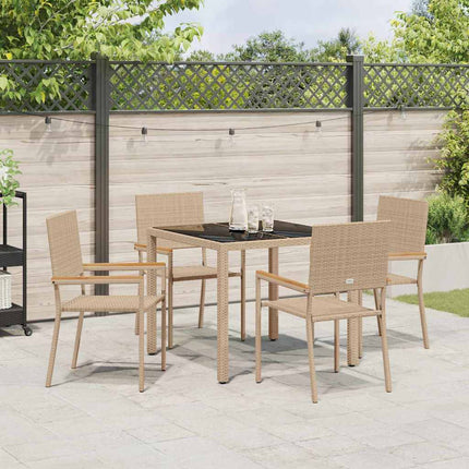Have Spisebordssæt 5 pcs Beige polyrattan